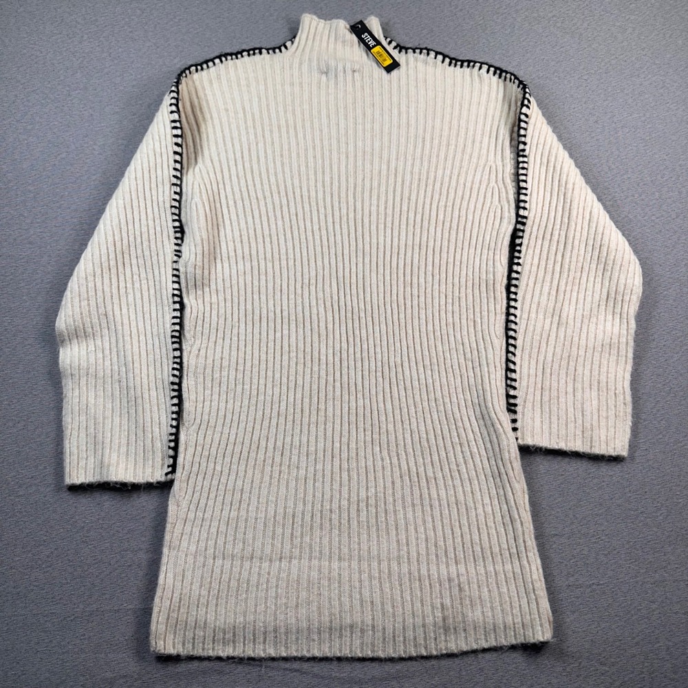 NEW Steve Madden Gemma Dress Sweater Dress Womans S Ribbed Mock Neck Long Sleeve